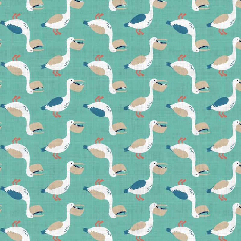 Printed Cotton NELSCOTT Lagoon / Sandy